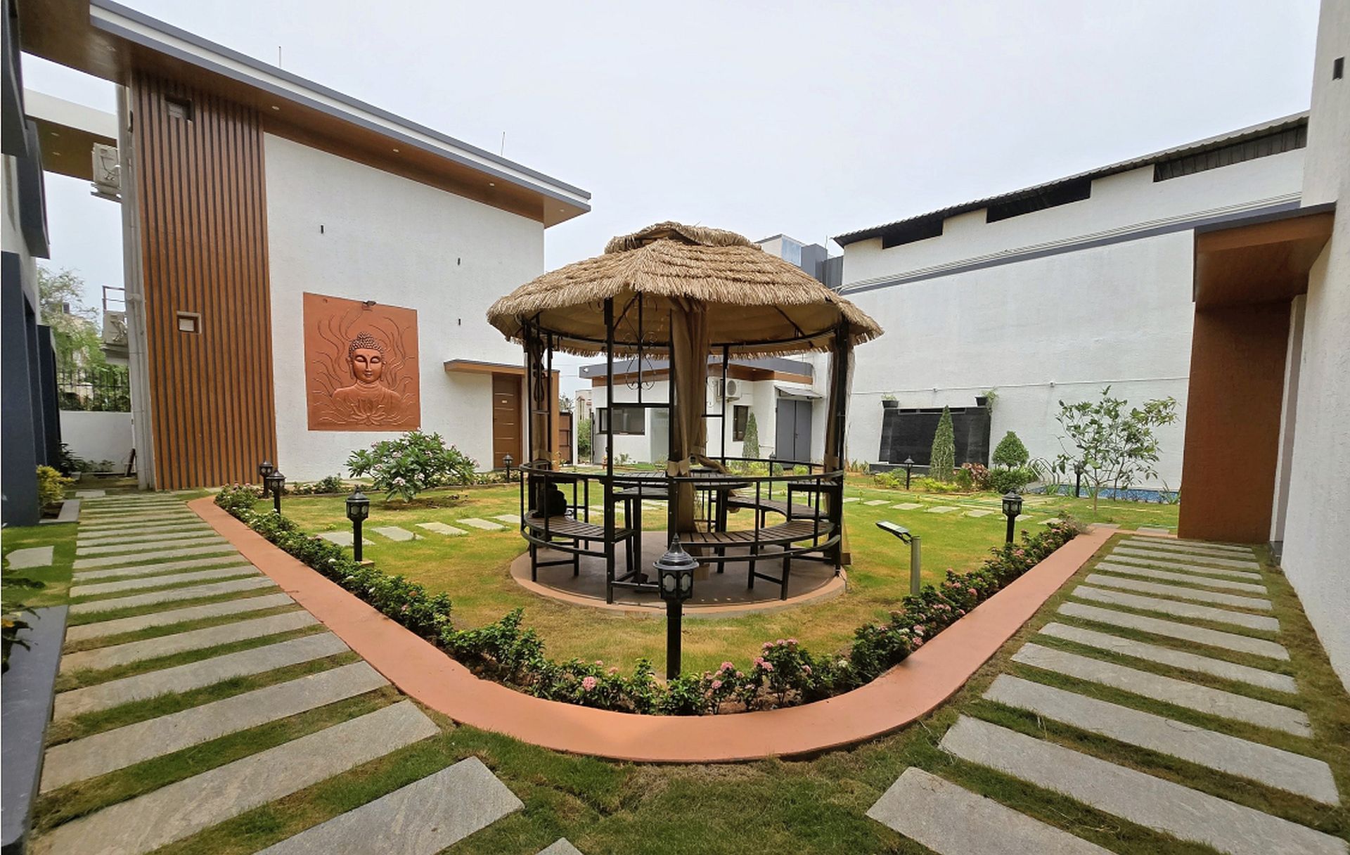 Welcoming interior at Temple Town Stay